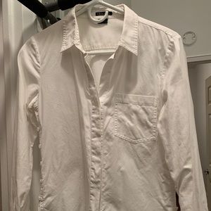 White theory button down business shirt